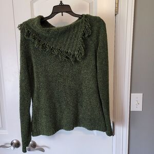 Cowl Fringe Neck Sweater